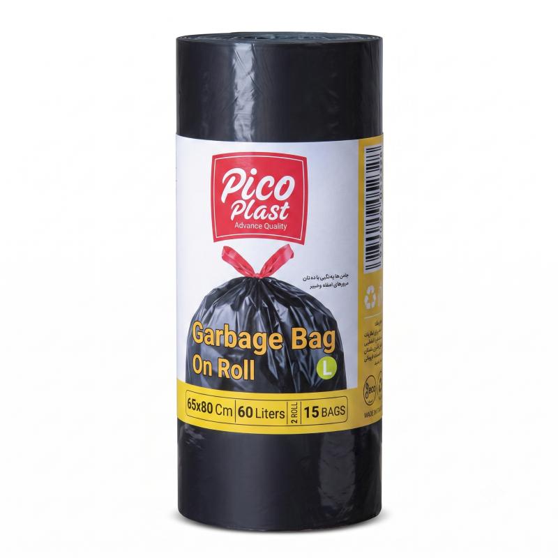 Garbage bag, black, 65 liters, Pico Plast, 15 pcs.