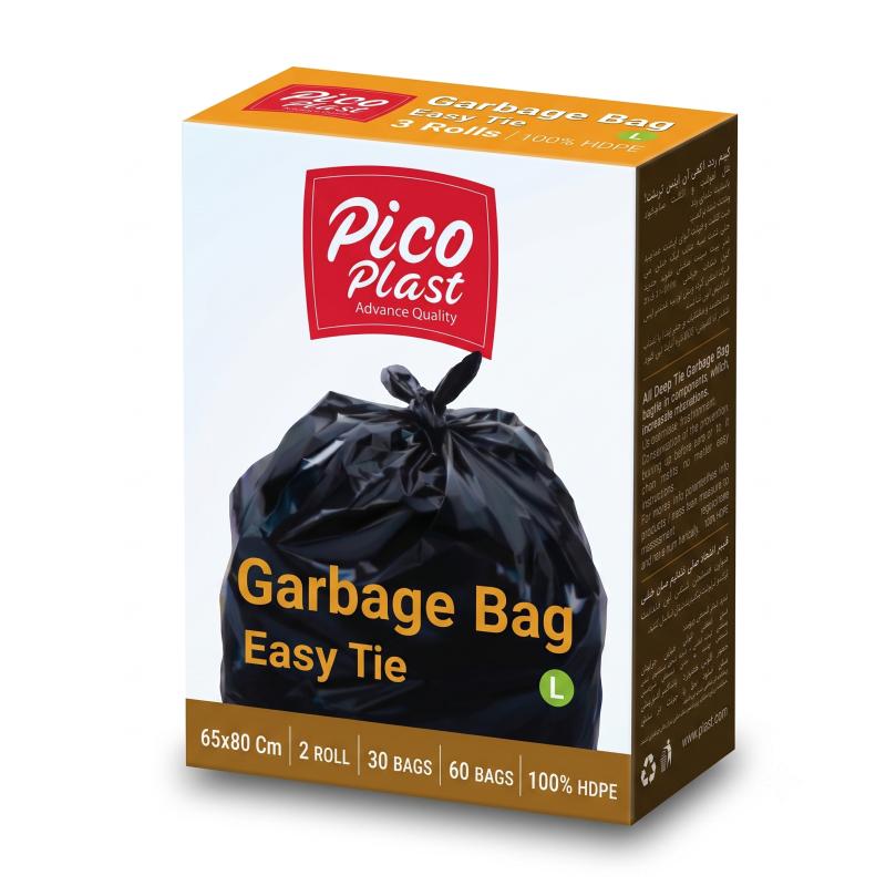 Garbage bag, black, 30 liters, Pico Plast, 54 pcs.