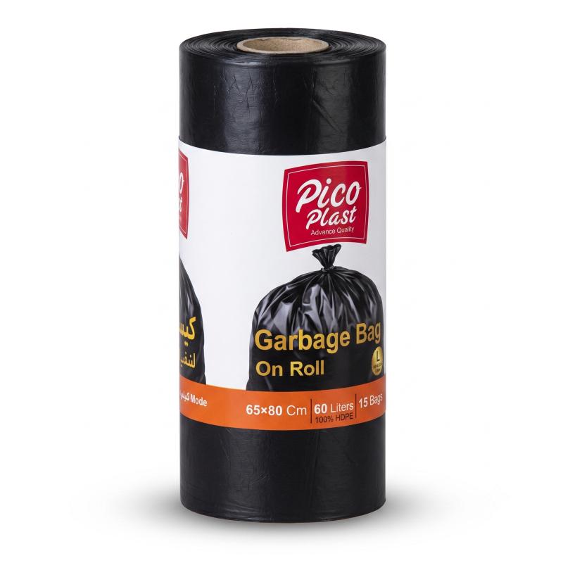 Garbage bag, black, 68 liters, 15 pcs.