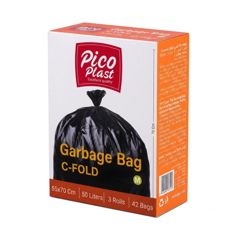 Garbage bag, black, 50 liters, 42 pcs.
