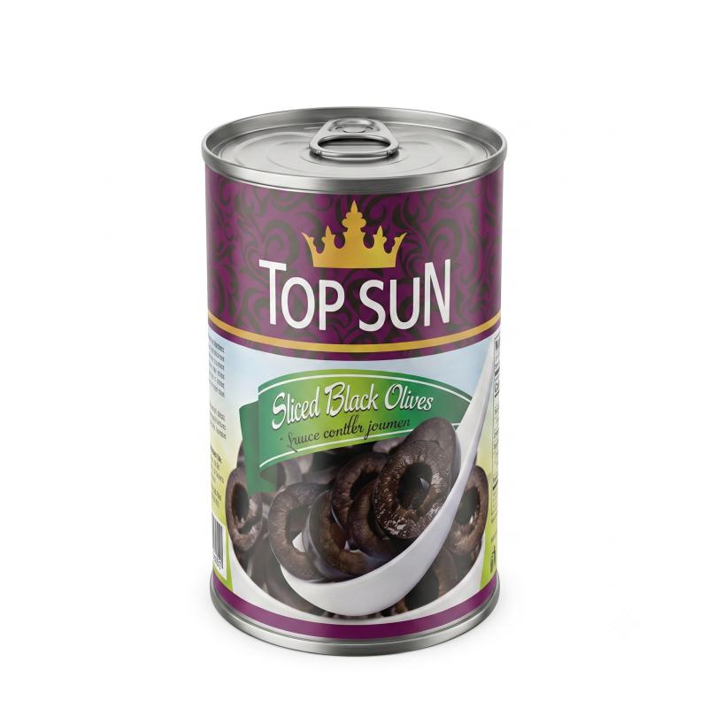 Black olives, sliced, Top Sun, 3100 ml.
