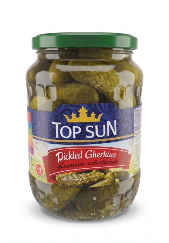 Marinated cucumber, Top Sun 3-6 cm, 680 gr.