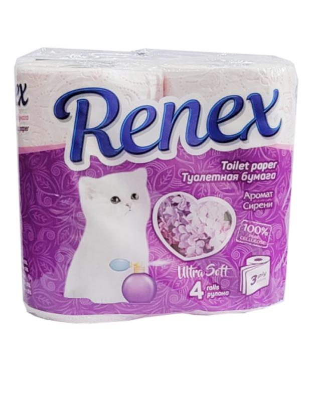 Toilet paper with lilac scent Renex 4 pcs.