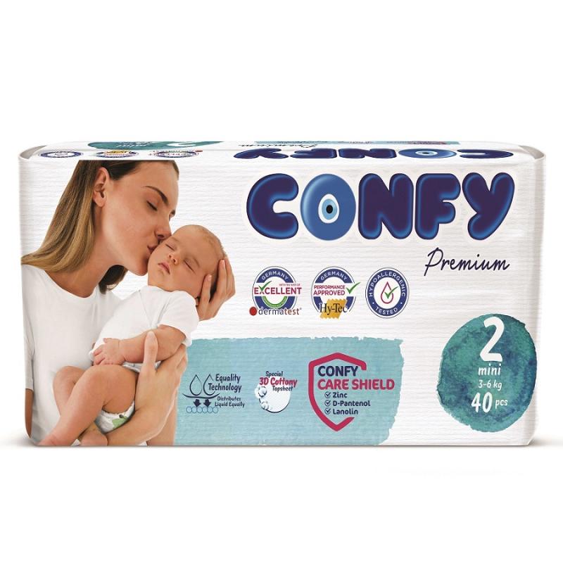 CONFY PREMIUM BABY DIAPER(2) MINI ECO 40 pc