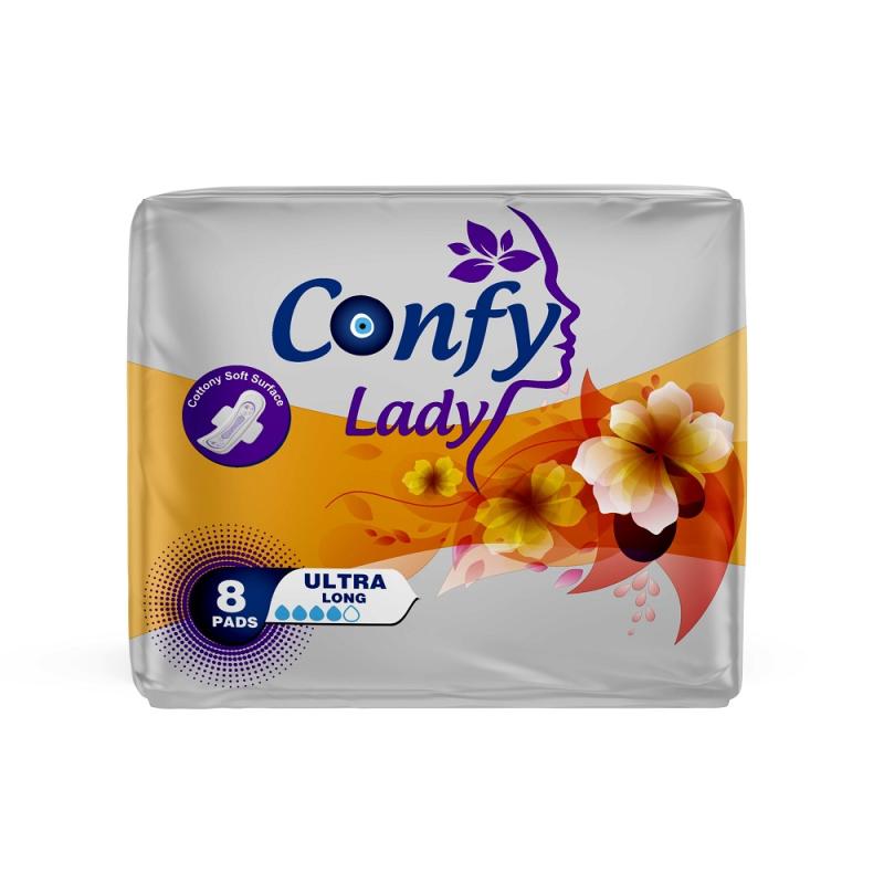 CONFY LADY HYGIENIC PAD ULTRA LONG STD 8 pc.