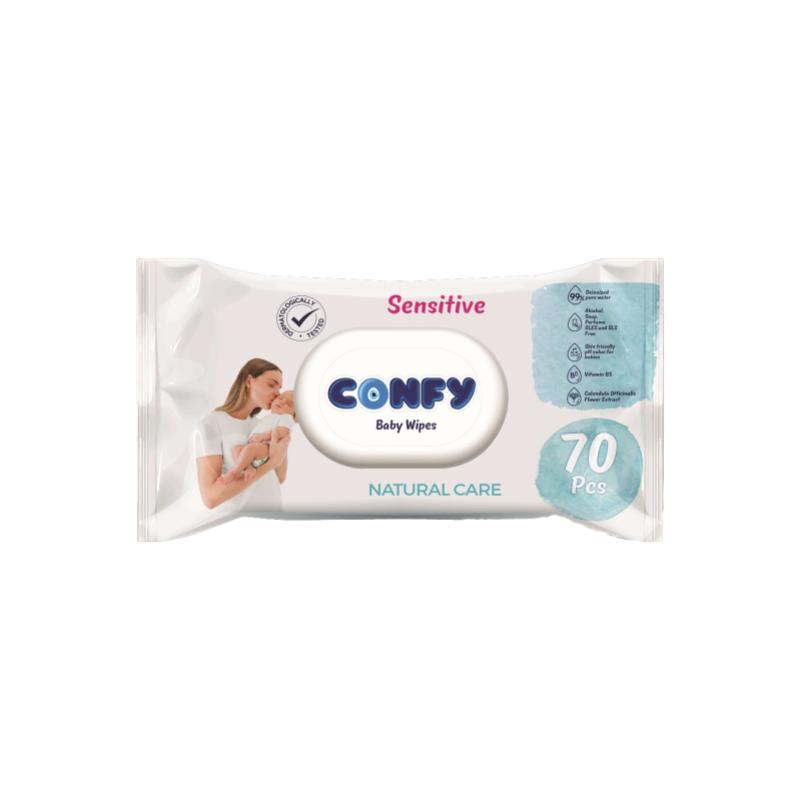 CONFY PREMIUM WET WIPES -SENSITIVE(BABY) 70pc.