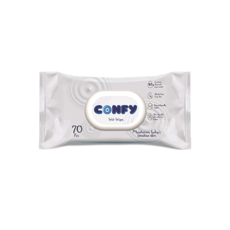 CONFY PREMIUM WET WIPES SOFTCARE 70 pc.