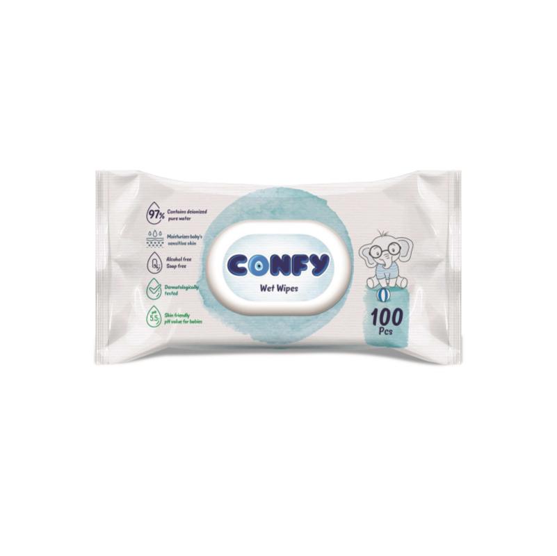CONFY PREMIUM WET WIPES -SOFTCARE 100 pc.