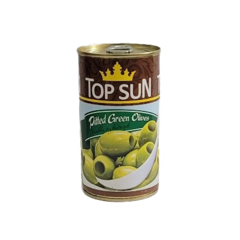 Top Sun Pitted Ripe Green Olives 370ml