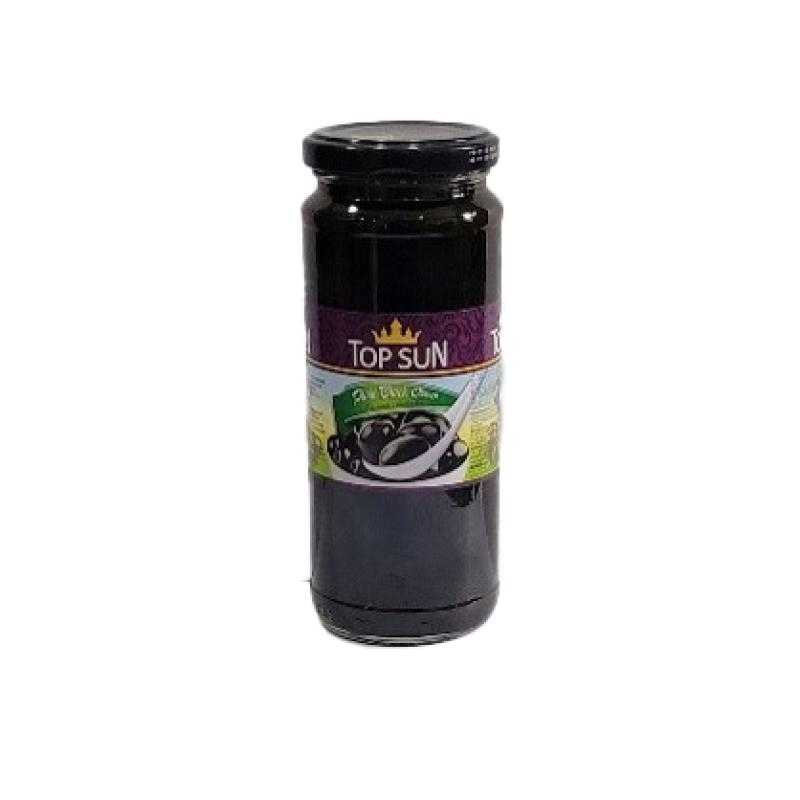 Top Sun Whole Black Olives (JAR) 358ml
