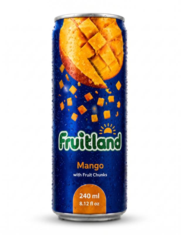 Mango Juice With Fruit Pieces Fruitland 240 ml.
